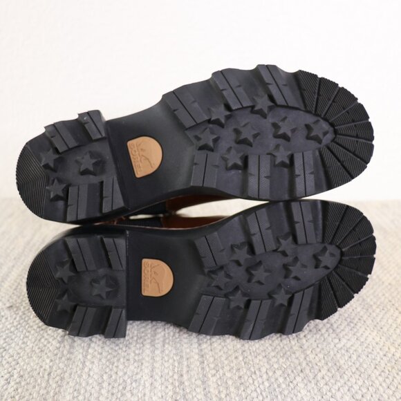 Sorel Joan Now Chelsea Boots Women's 8 Brown Leather Waterproof Lug Sole Block - Picture 5 of 16